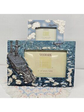 VANMARK 3D AMERICAN HEROES NAVY BATTLESHIP PHOTO FRAMES 6x4 3x2 **EUC
